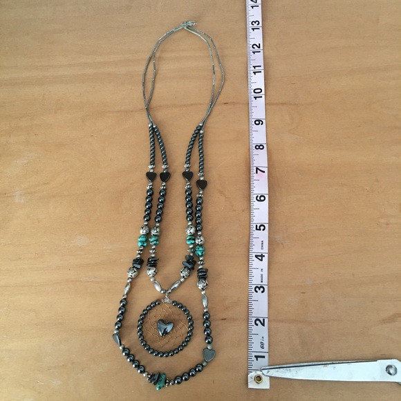 Native American Turquoise Dream Catcher Necklace - Picture 6 of 7